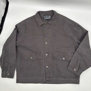 Brooklyn Cloth Mens Gray Denim Jacket Size Large